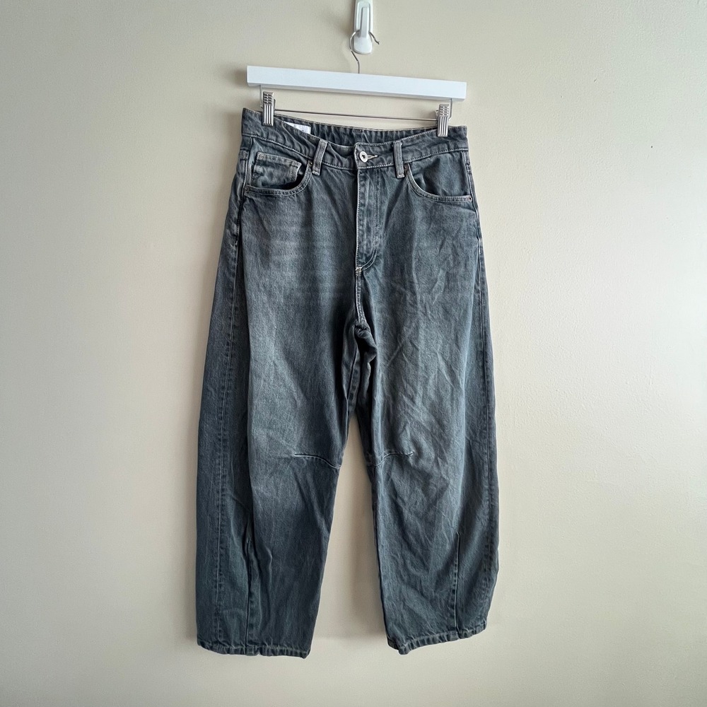 Zara Barrel Baggy Jeans Womens 4 wide leg Y2K Streetwear Grunge Skater
